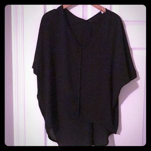 Black High-Low Blouse, Size Small